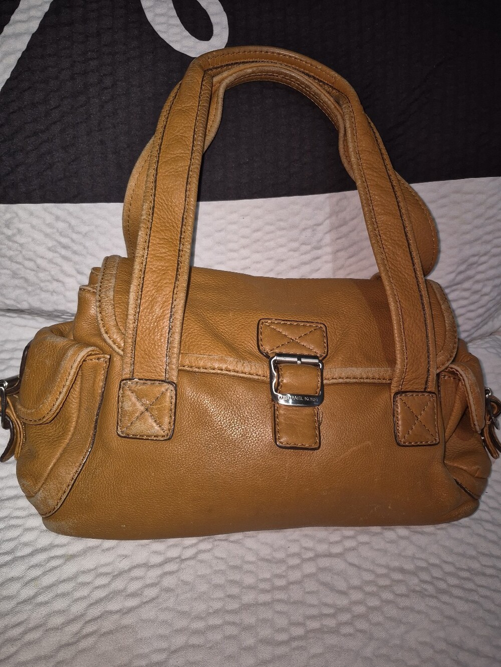 Y2K Michael Kors Distressed  Cognac Leather Satchel